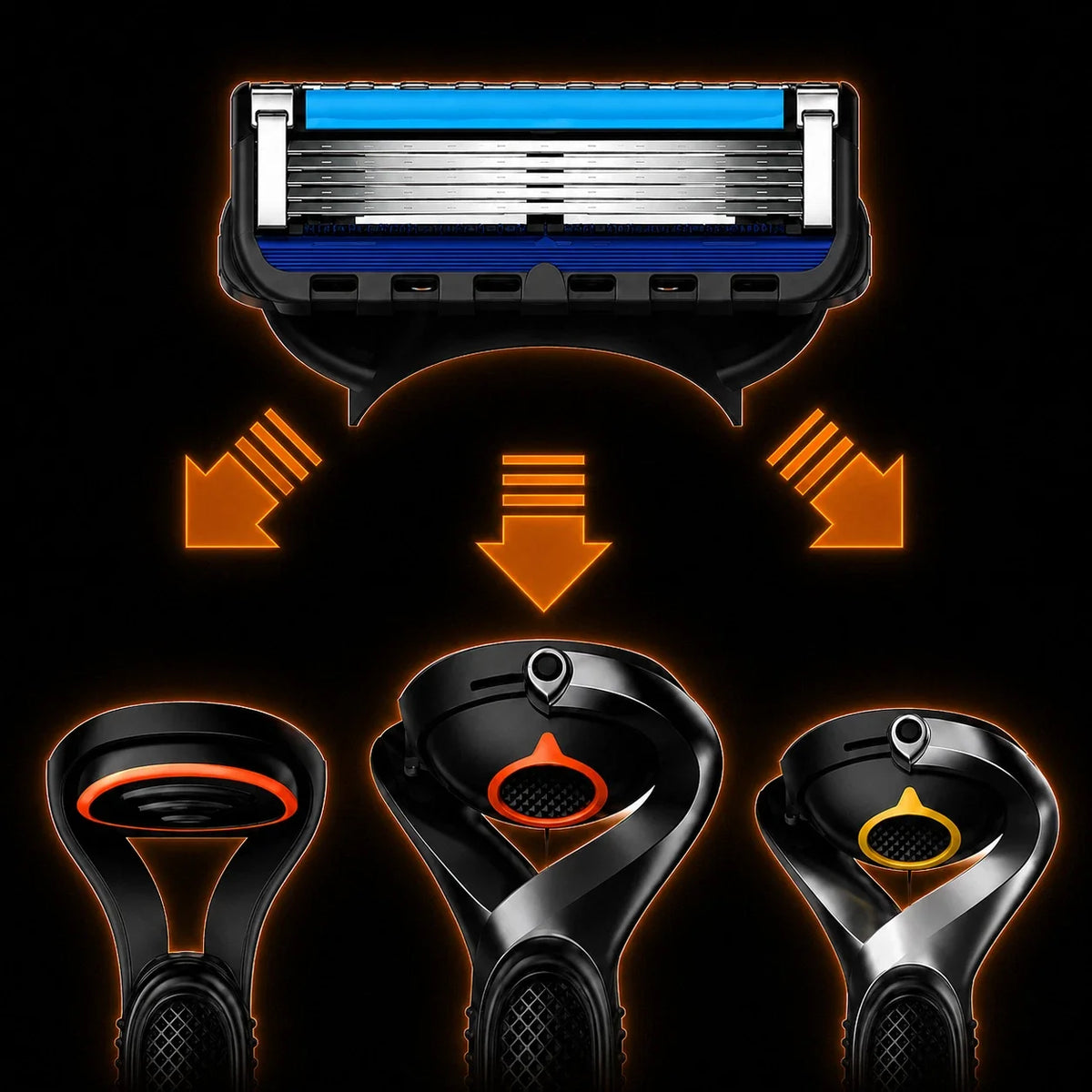 Ersatzklinge für Gillette Fusion 5 ProGlide – Ansicht des Klingenaufsatzes