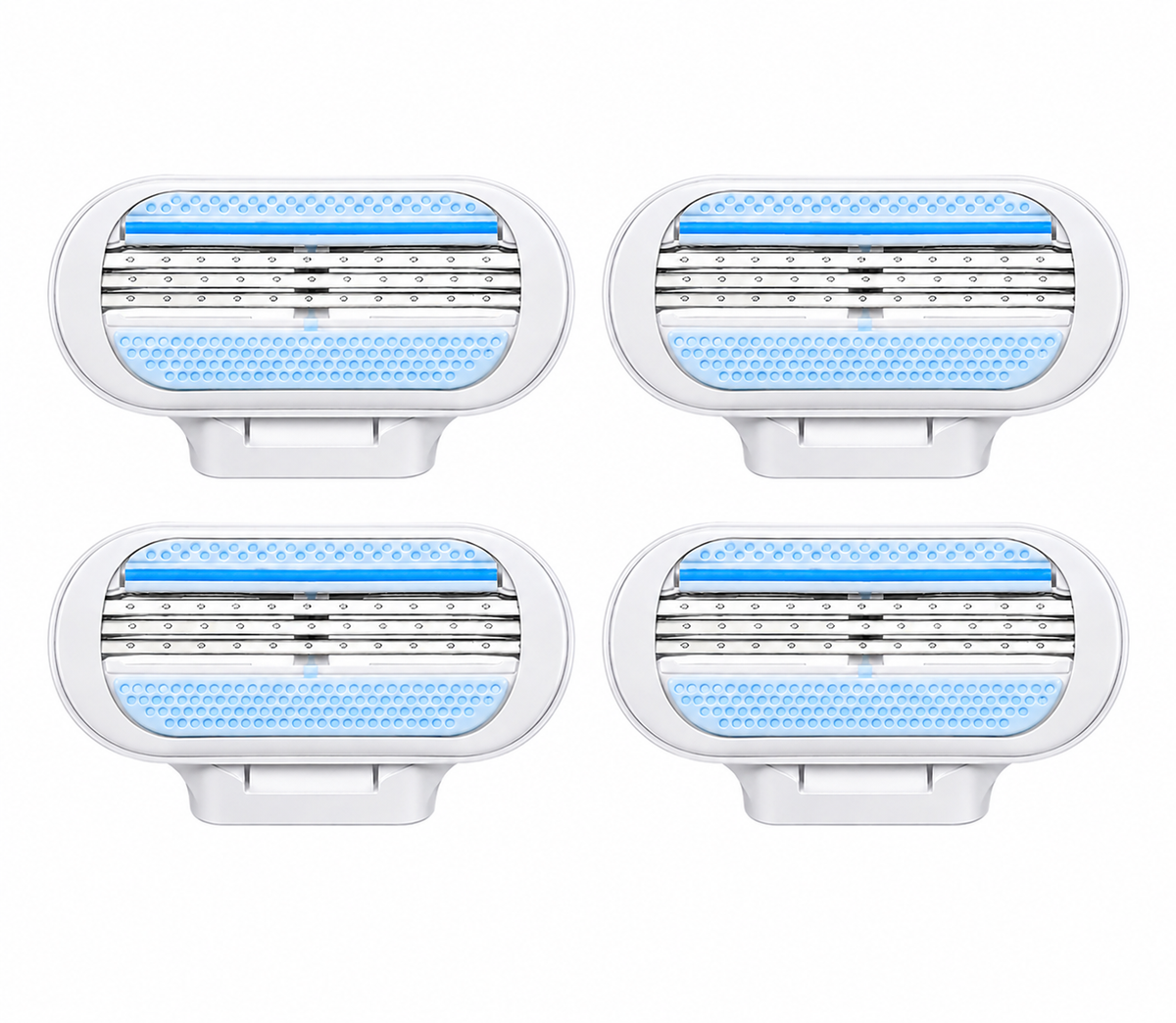 4 Ersatzklingen für Gillette Venus, weiß-hellblau mit Gleitstreifen
