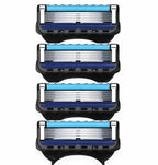 4 Ersatzklingen für Gillette Fusion5 ProGlide, blau-schwarz, übereinander