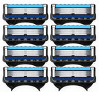 8 Ersatzklingen für Gillette Fusion5 ProGlide, blau-schwarz, nebeneinander angeordnet