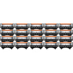 20 Ersatzklingen für Gillette Fusion5 ProGlide, orange-schwarz, nebeneinander angeordnet