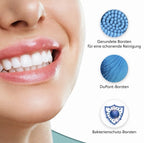 Grafik Aufsteckbürsten für Oral-B: abgerundete Borsten, DuPont-Borsten, Bakterienschutz-Borsten