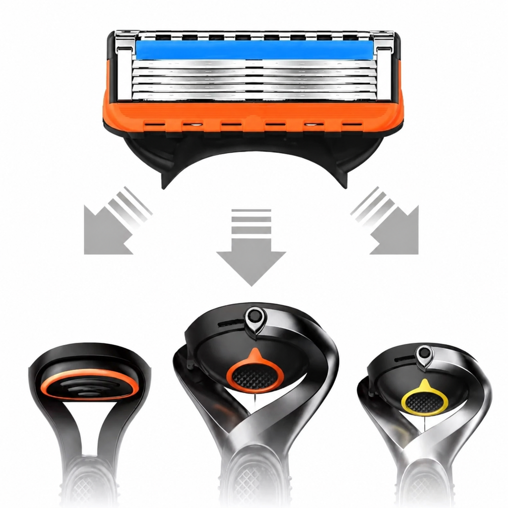 Gillette Fusion5 ProGlide Ersatzklinge – Ansicht des Klingenaufsatzes (Ansicht 2)
