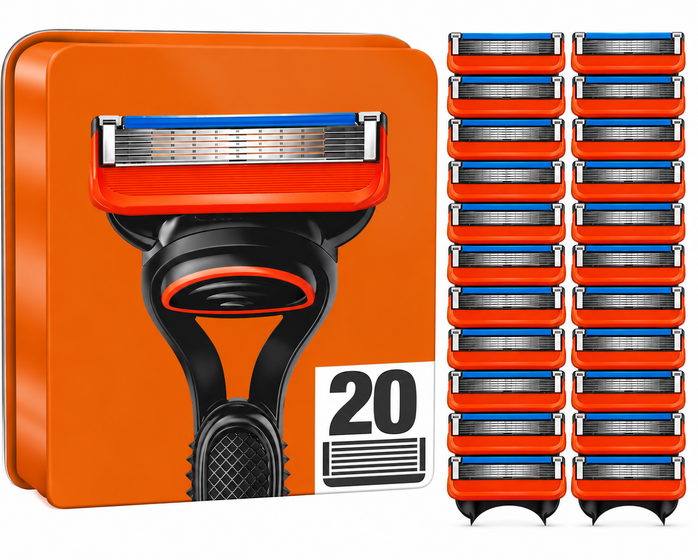 Rasierklingen für GILLETTE FUSION 5 PROGLIDE Edelstahl-Klingen Ersatz-Klingen (20er Pack)