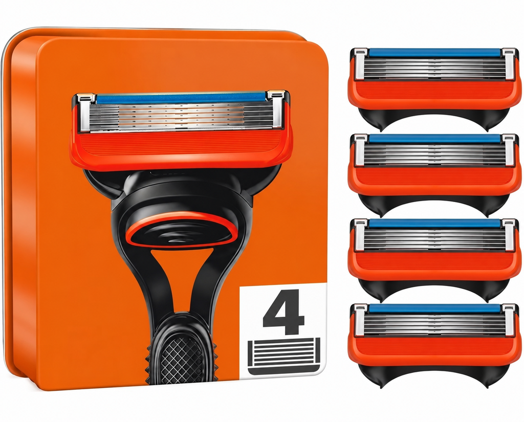 Rasierklingen für GILLETTE FUSION 5 PROGLIDE Edelstahl-Klingen Ersatz-Klingen (4er Pack)