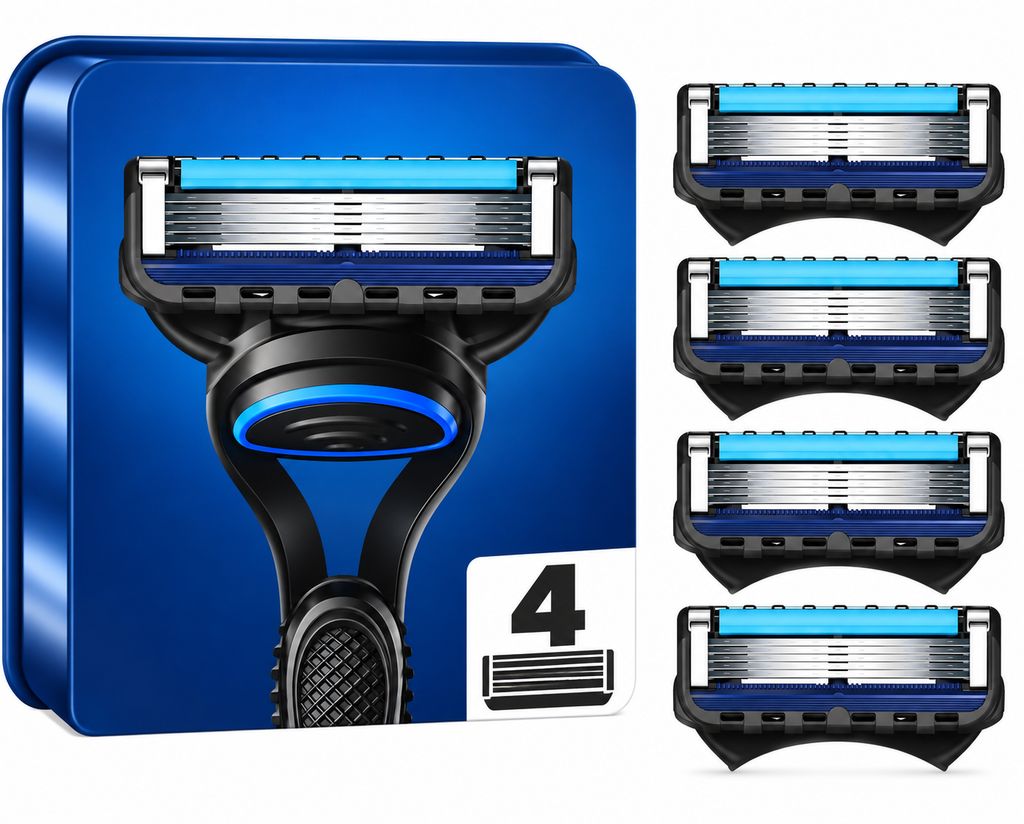 Rasierklingen für GILLETTE FUSION 5 PROGLIDE Edelstahl-Klingen Ersatz-Klingen (4er Pack)