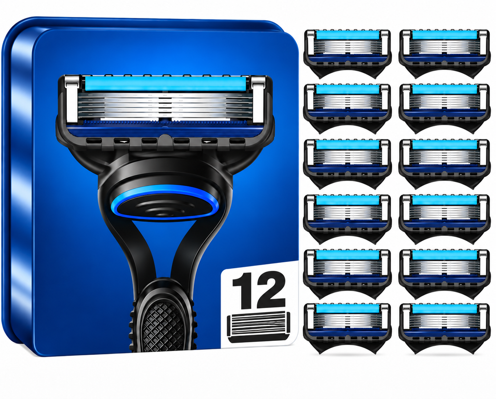 Rasierklingen für GILLETTE FUSION 5 PROGLIDE Edelstahl-Klingen Ersatz-Klingen (12er Pack)
