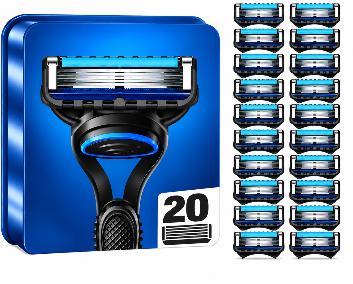 Rasierklingen für GILLETTE FUSION 5 PROGLIDE Edelstahl-Klingen Ersatz-Klingen (20er Pack)
