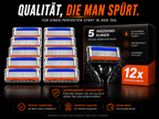 Grafik: 12 Ersatzklingen für Gillette Fusion5 ProGlide mit Griff – Vorteile im Überblick