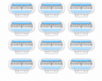 12 Ersatzklingen für Gillette Venus, weiß-hellblau mit Gleitstreifen