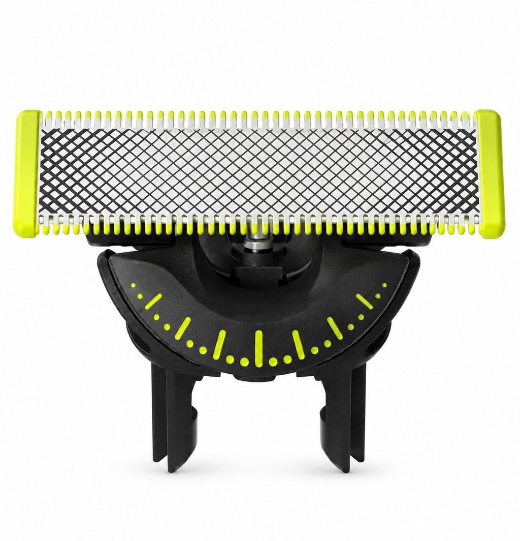Kompatible 360° Ersatzklinge für Philips OneBlade QP25xx, QP26xx, QP65xx, QP66xx – Edelstahl-Schneidfläche mit schwarzer 360°-Klingenaufnahme