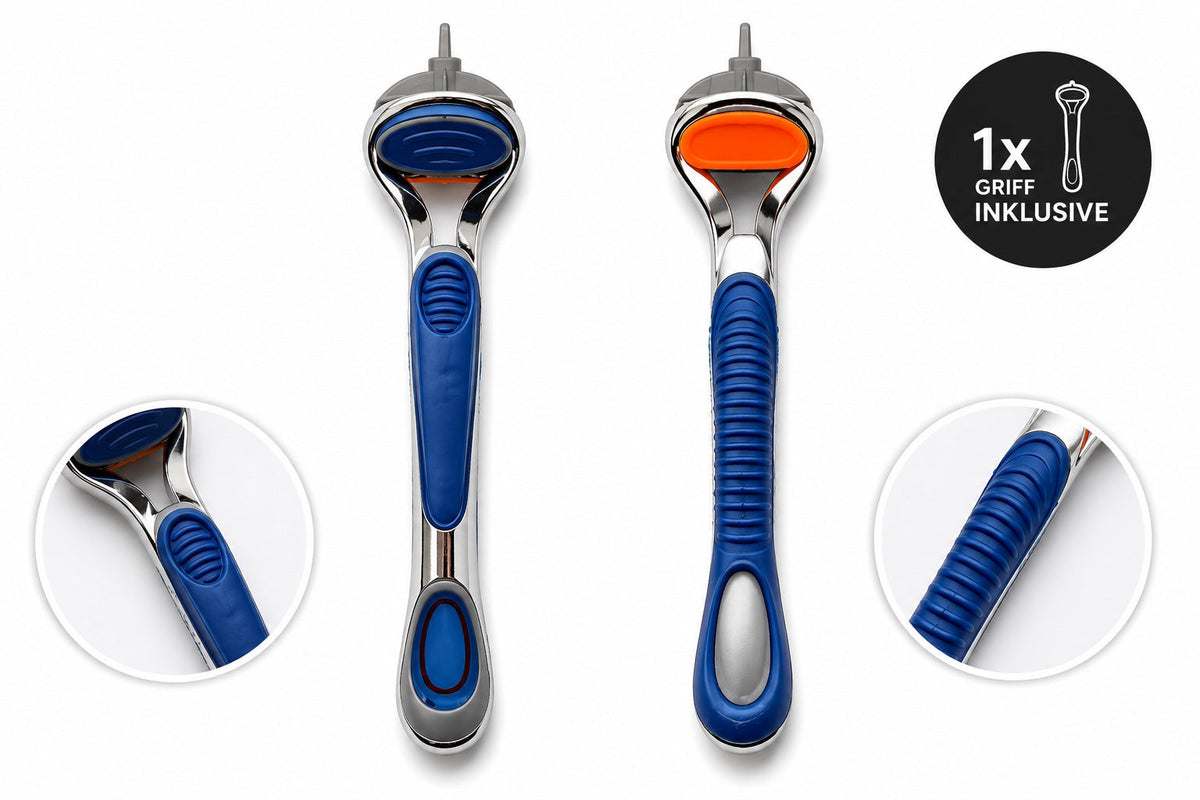 Rasierergriff Blau – kompatibel mit Fusion5
