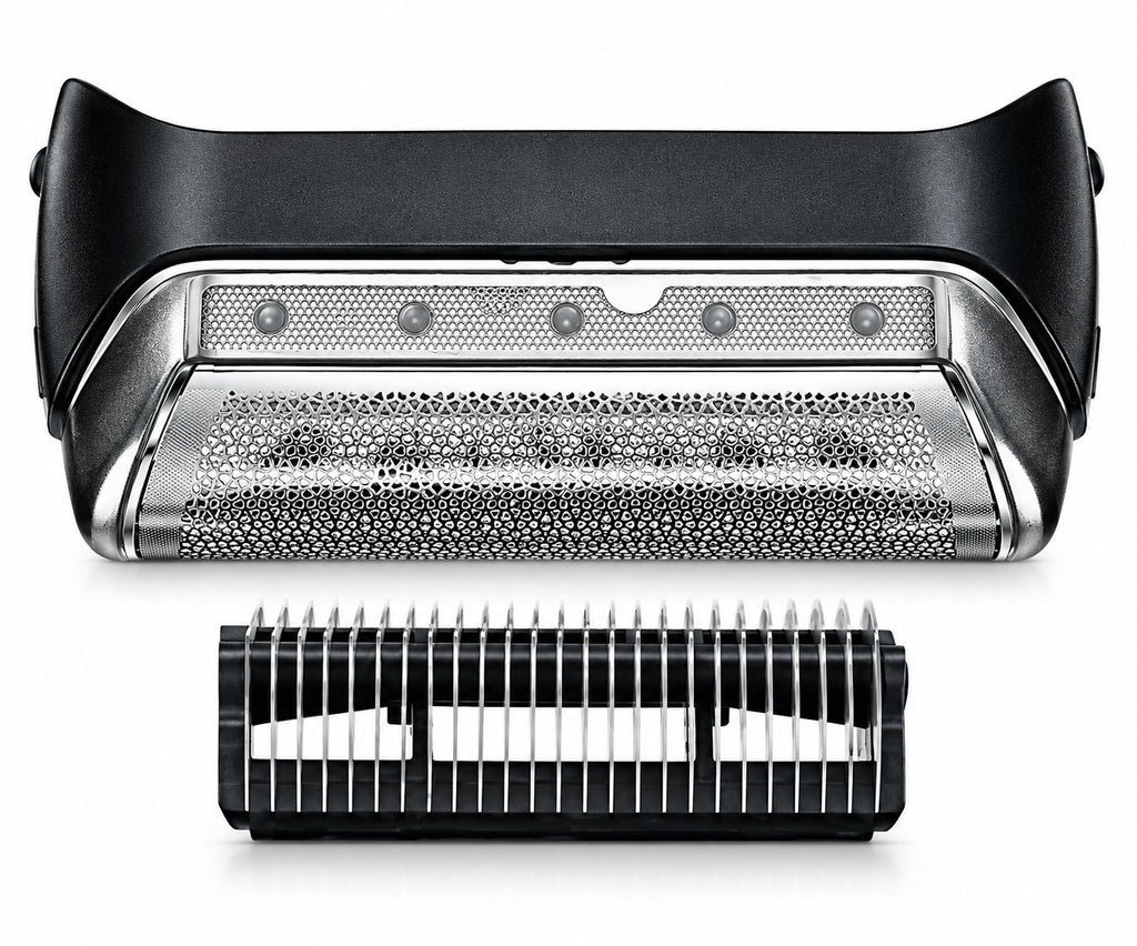Vorderansicht 10B Scherfolie und Klingenblock für Braun Series 1 170, 180, 190 nebeneinander