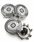 3 Ersatz-Scherköpfe kompatibel mit Philips HQ9/50 & HQ8 Speed XL – Set mit geöffnetem Scherkopfrahmen und Klingenhalter